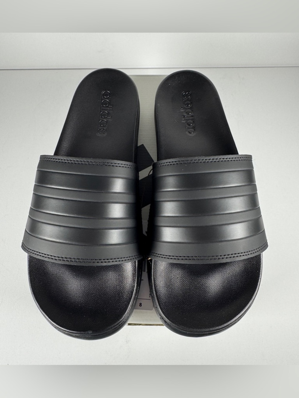 adidas Adilette Comfort Slides Sandal - Core Black, M8/W9